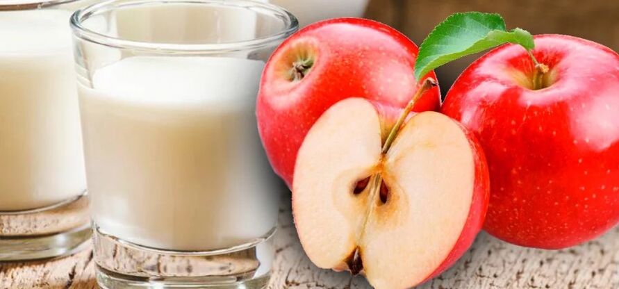 Diet kefir-apple